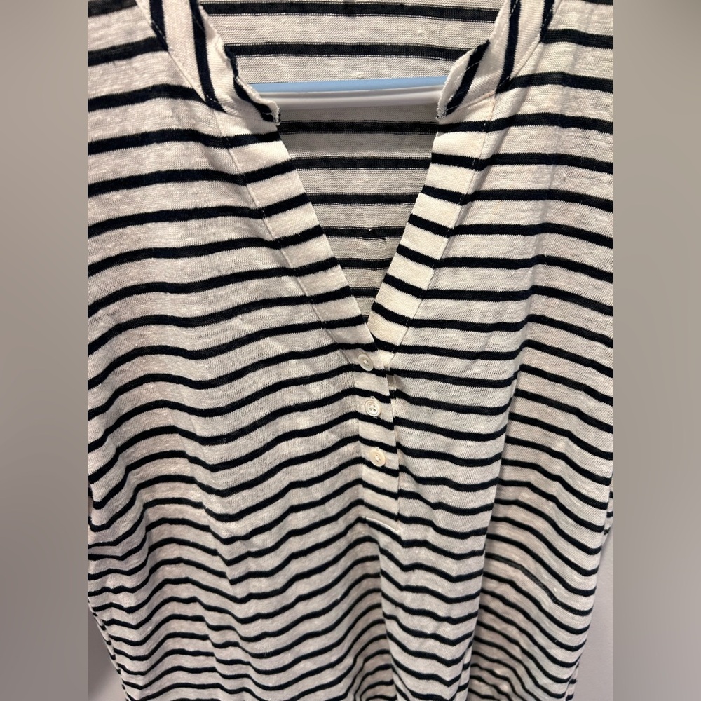 Frame Denim Black and White Striped Top S EUC - Picture 5 of 8